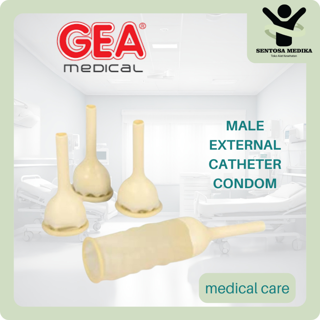 GEA male external catheter SATUAN drainase urine pria size M & L kondom kateter luar karet