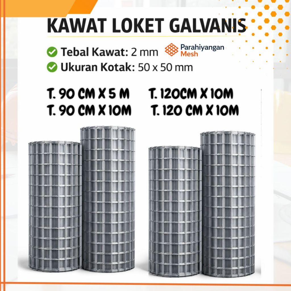 Wiremesh Galvanis 2mm | Kawat Ram Kuat | 5m & 10m