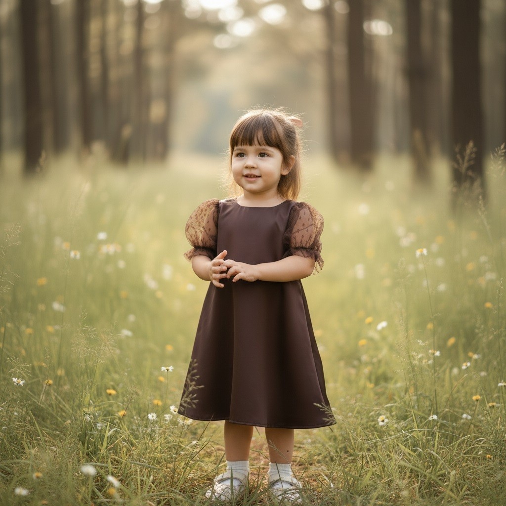 Dress Anak Perempuan Tile Simple Baju Anak Cewe Satin Premium Gaun Anak Lengan Tile M8 [Cici Kids]