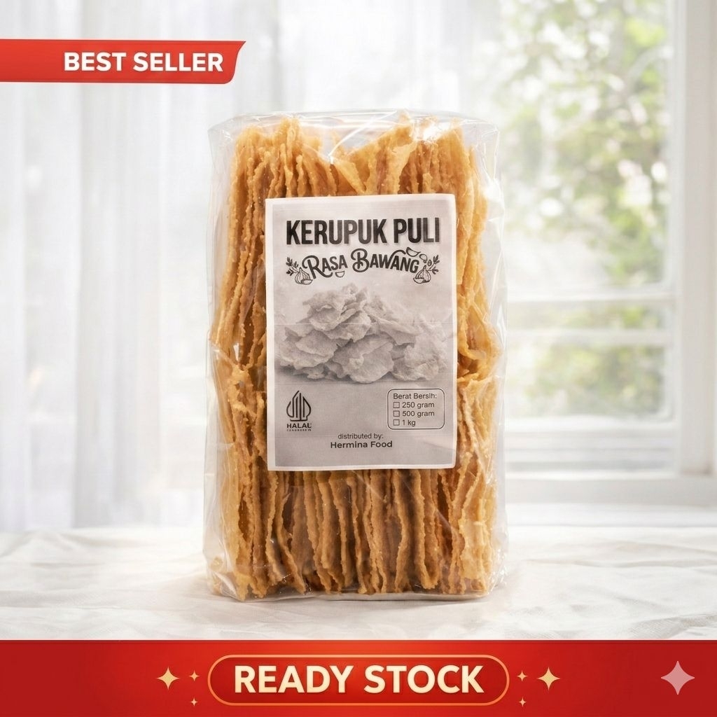 Krupuk Puli Mentah Rasa Bawang