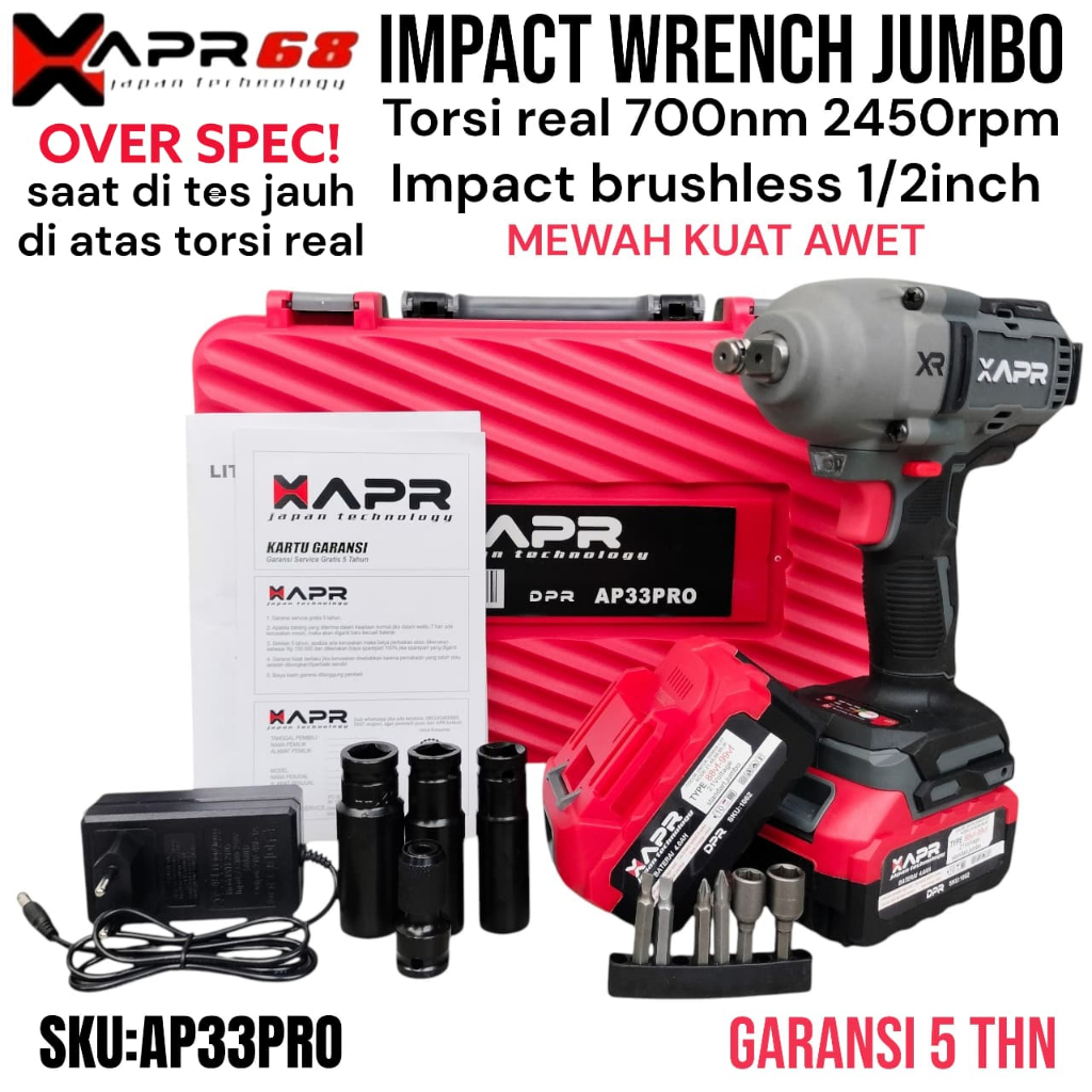 APR IMPACT WRENCH JUMBO APR AP33PRO 700NM IMPEK KUAT MOBIL MOTOR MESIN TRUCK XAPR TERBARU