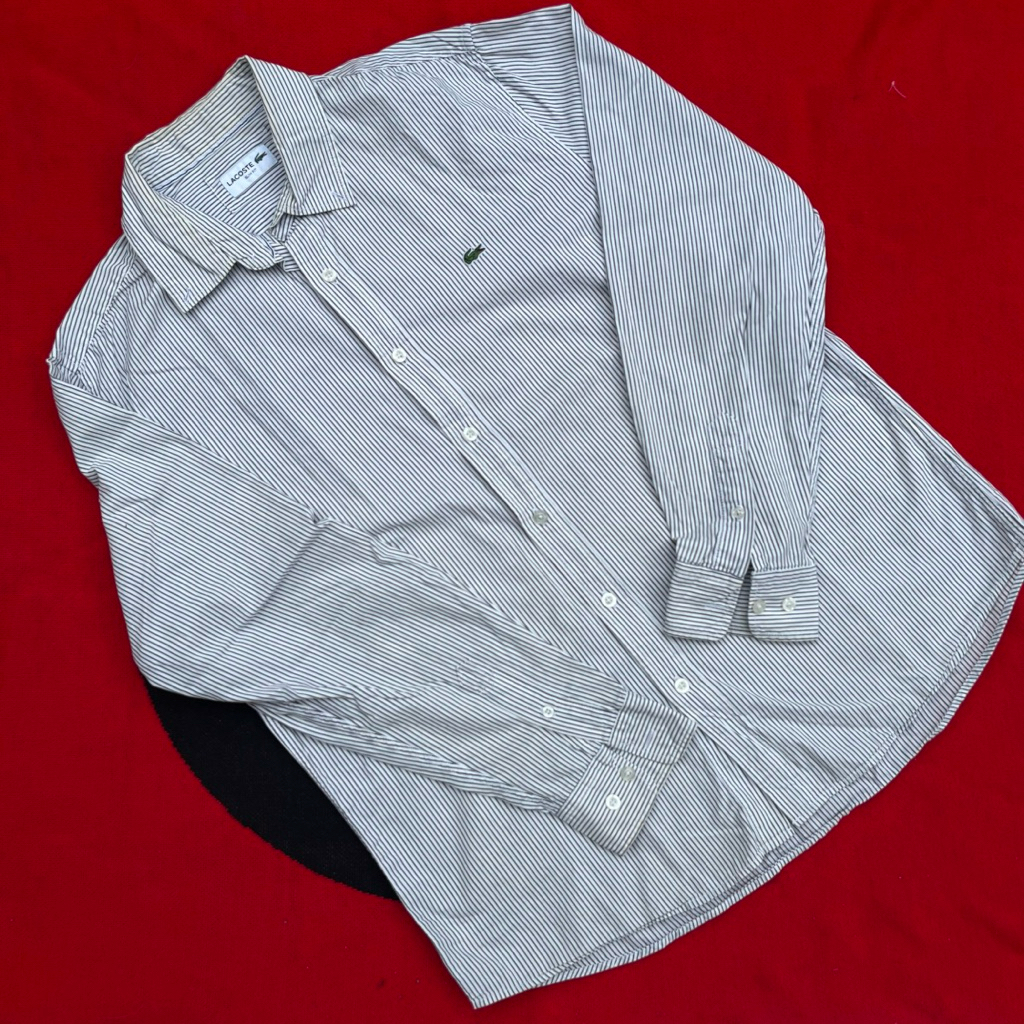 Lacoste Stripe shirt button