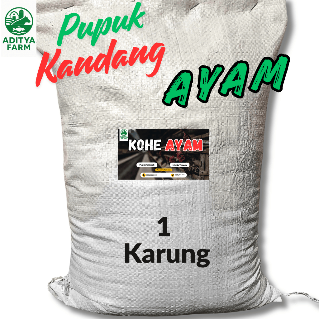 Pupuk Kandang Ayam Petelur Super Steril Fermentasi 1 Karung Siap Pakai