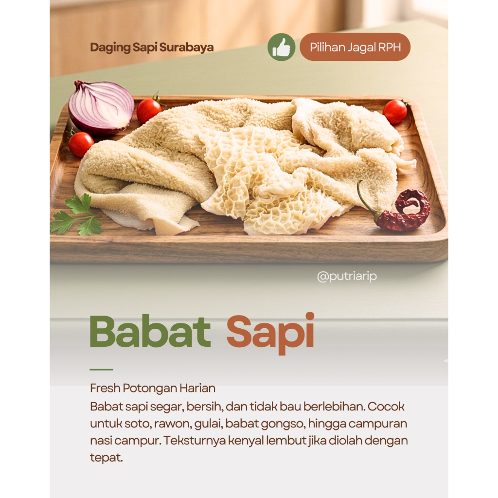 Babat Sapi 1kg – Fresh Harian Non Frozen