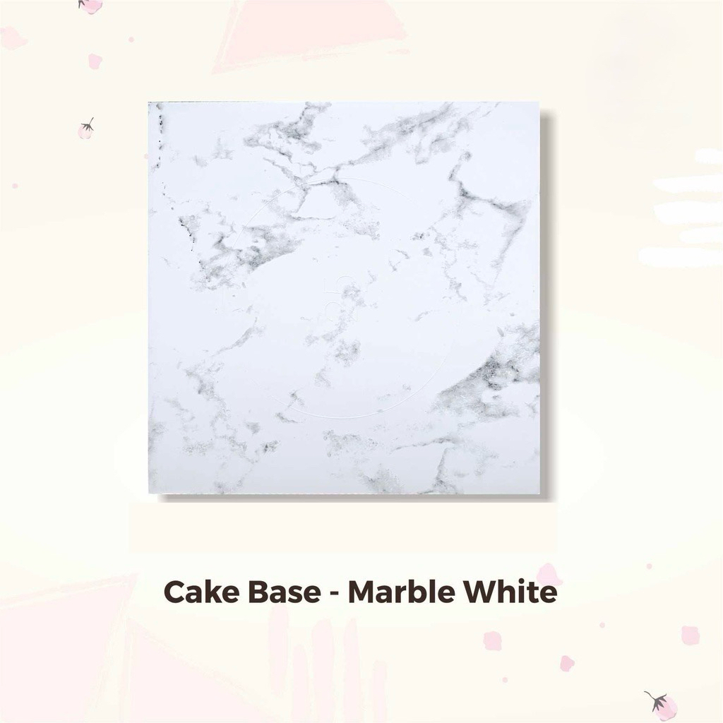 Cake board putih / alas tatakan  kue putih marmer / cake board white marble