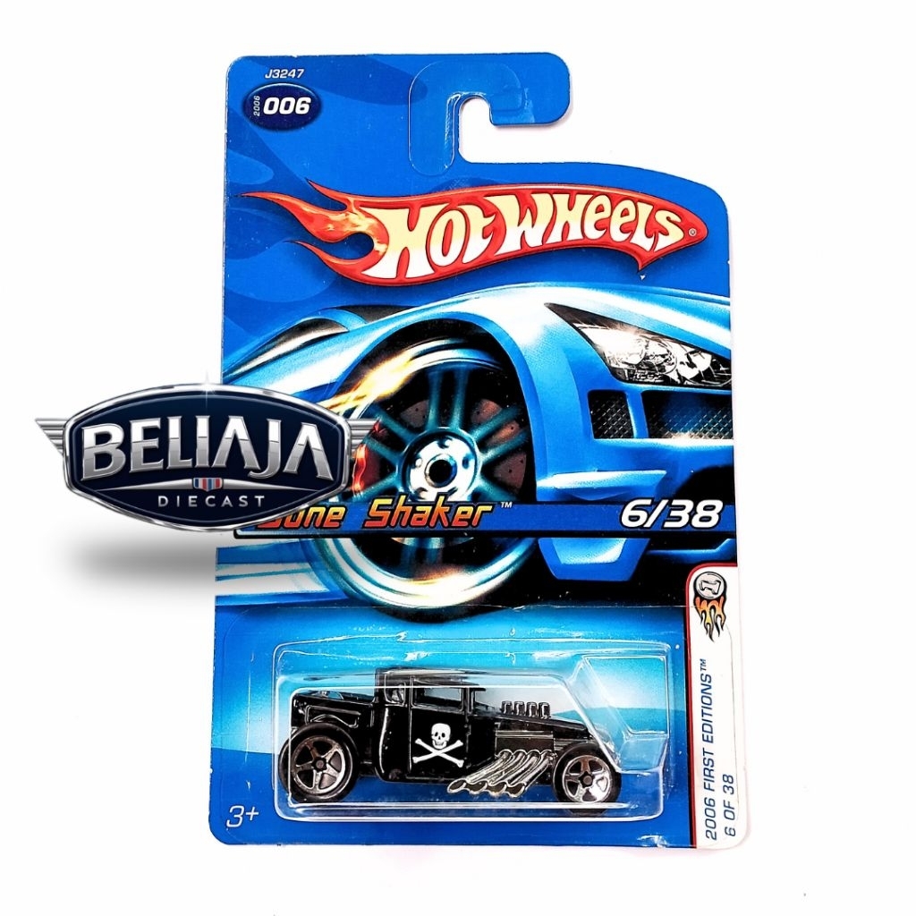 HOT WHEELS BONE SHAKER BLACK SKULL 2006 FIRST EDITION