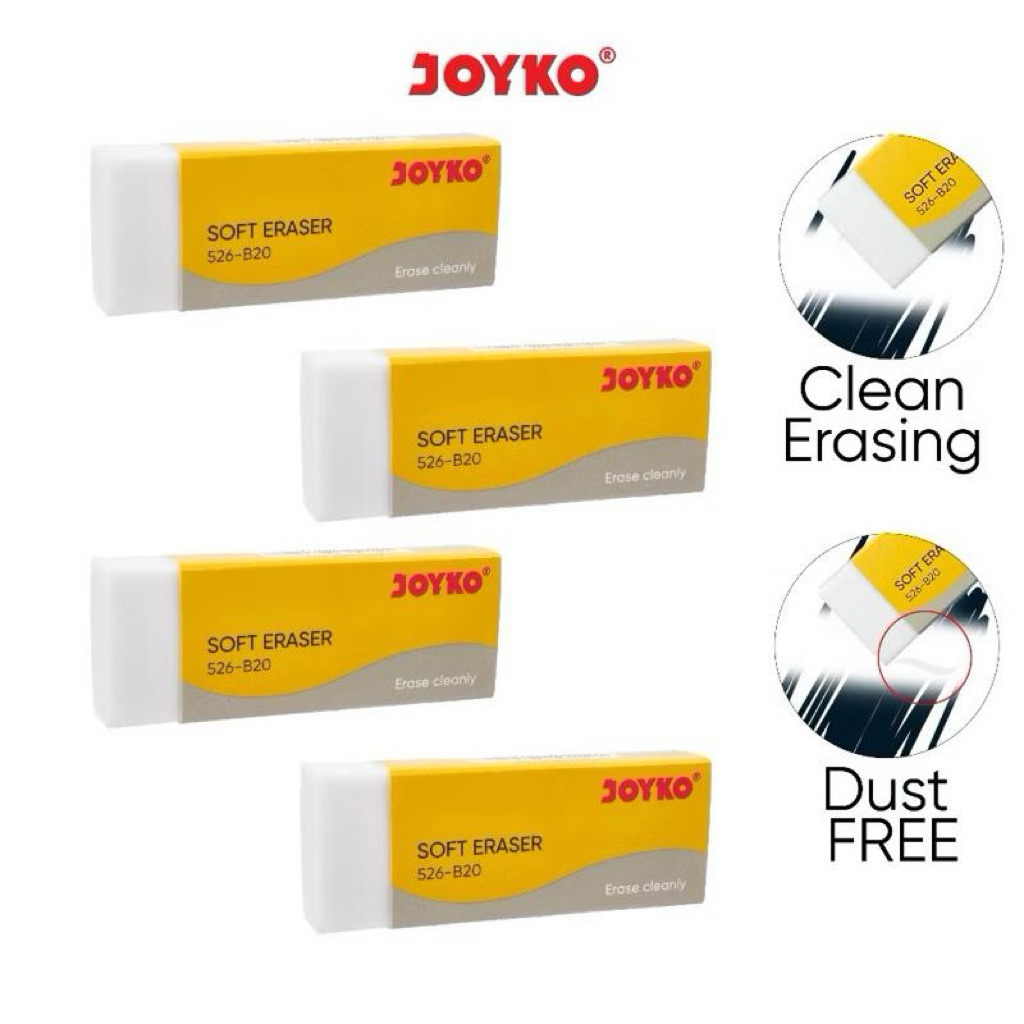 (1 PACK ) NEW Eraser / Penghapus Joyko 526-B20 Penghapus Putih Besar Joyko 1 PACK ISI 20 BIJI