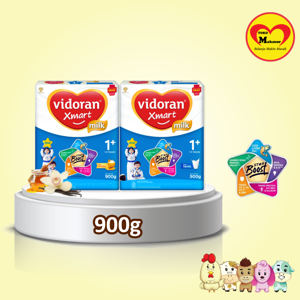 Vidoran Xmart 1+ Vanila / Madu 900gr / Toko Makmur Gresik