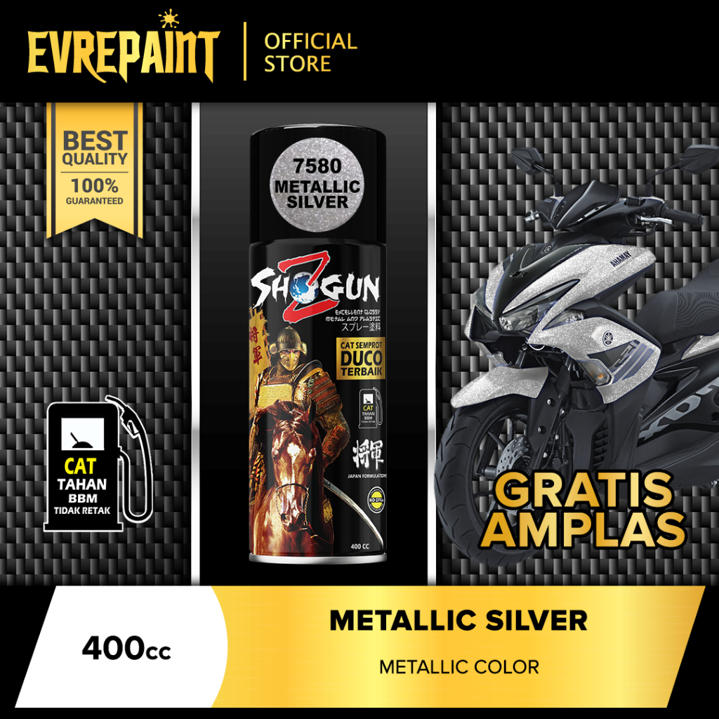 Cat Pilok Pilok Shogun Z Cat Semprot Duco Metallic Silver 7580 400CC / 400ML