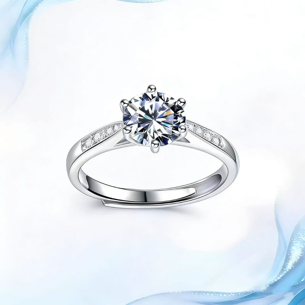 Cincin Berlian - Cincin Pertunangan Berlian Asli dan Cincin Kawin - Cluster Enam Cabang Pengaturan C