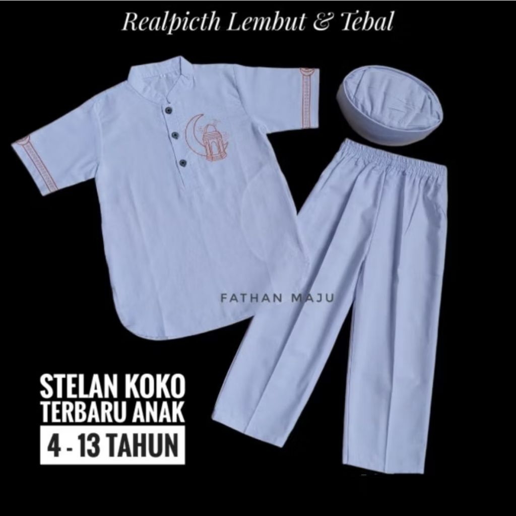 Baju koko anak laki laki umur 4-13 tahun Baju muslim anak laki laki Koko anak