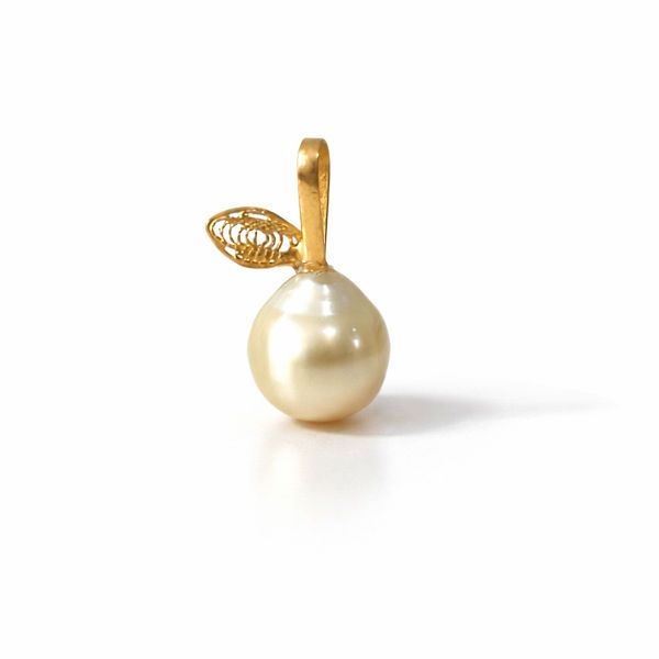 LILARA Liontin Emas Rekah Mutiara Laut Asli Lombok