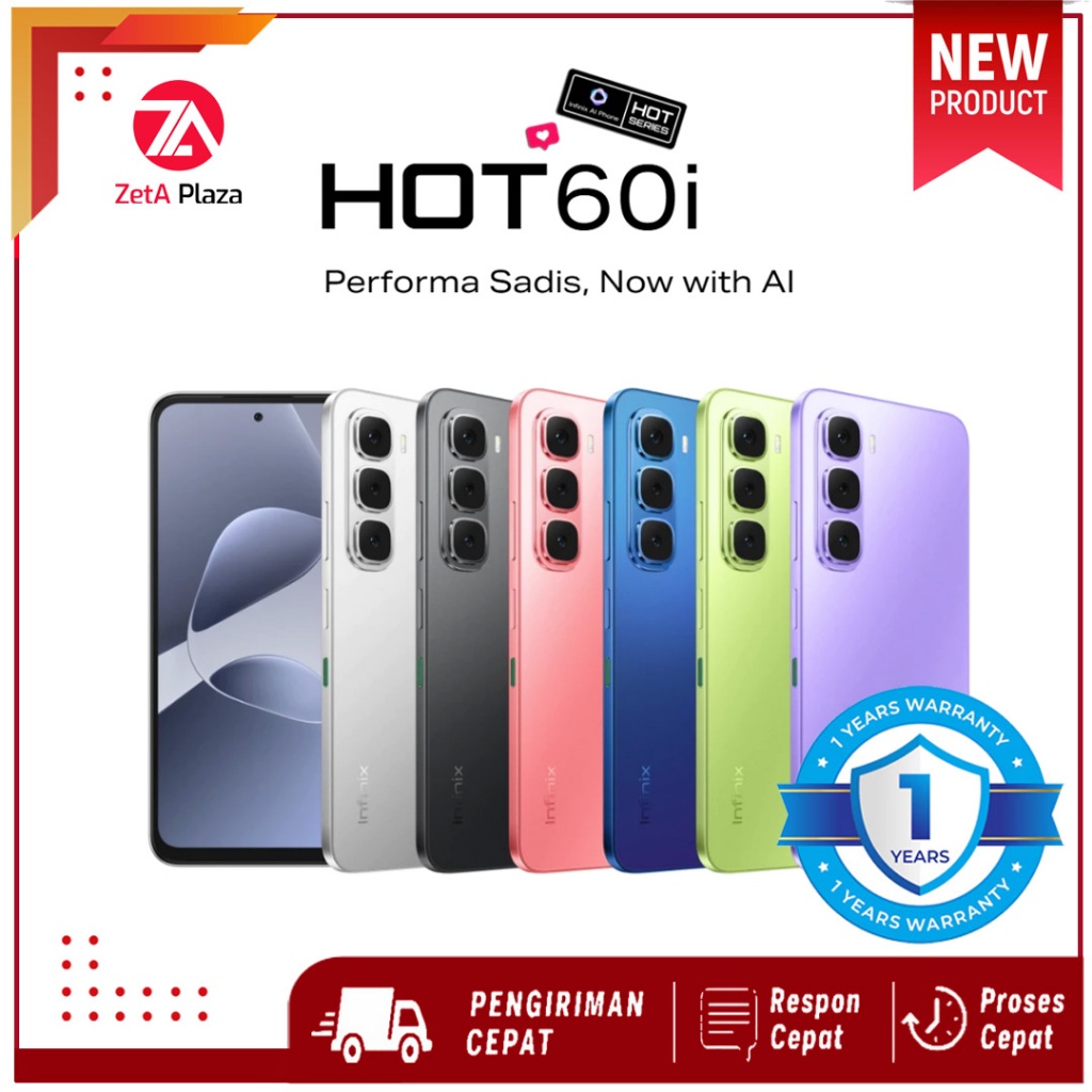 Infinix Hot 60i 8/256GB Smartphone Android Gaming HP Murah Original bergaransi