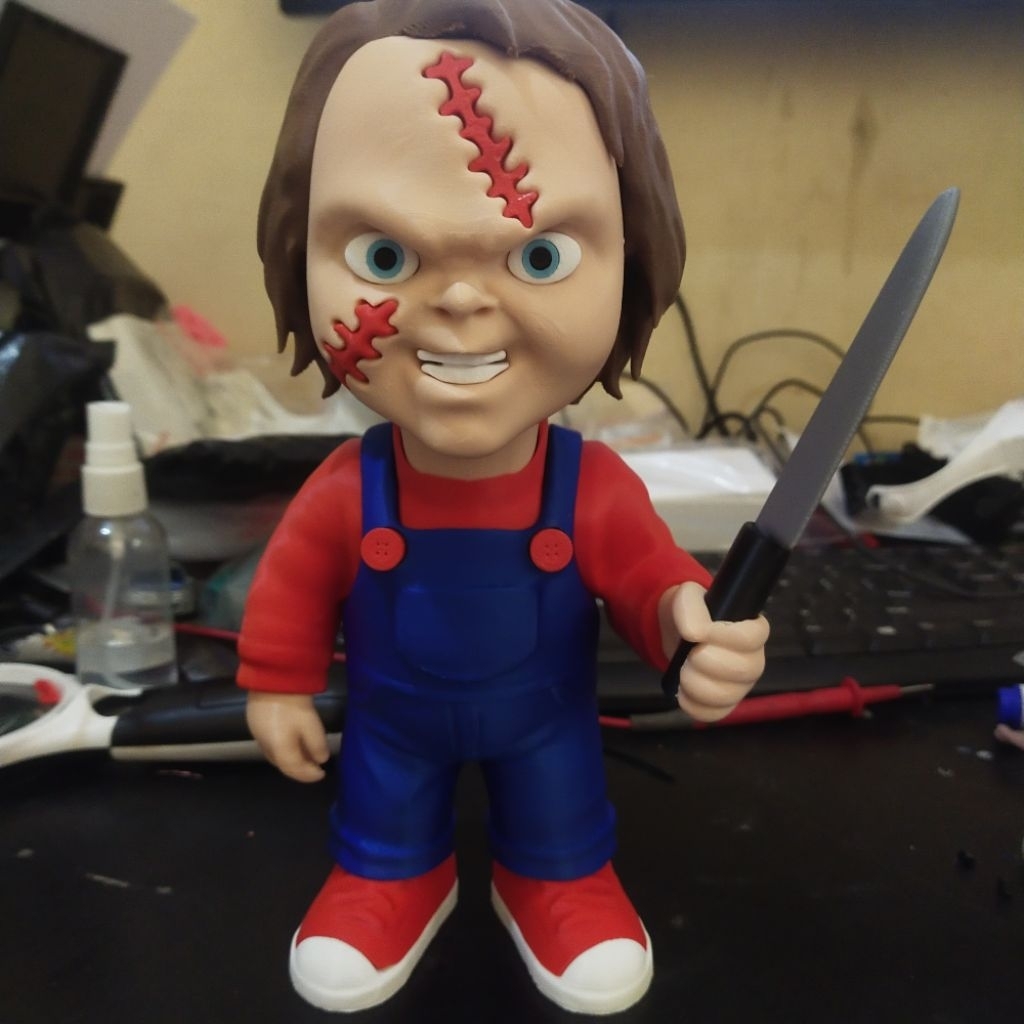 Mainan Figur Chucky, boneka plastik Chucky