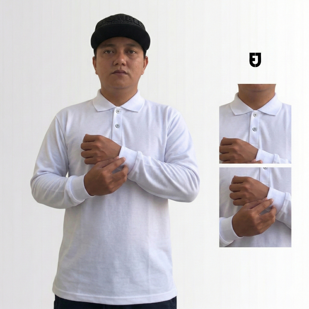 Polo Shirt Polos Panjang Putih