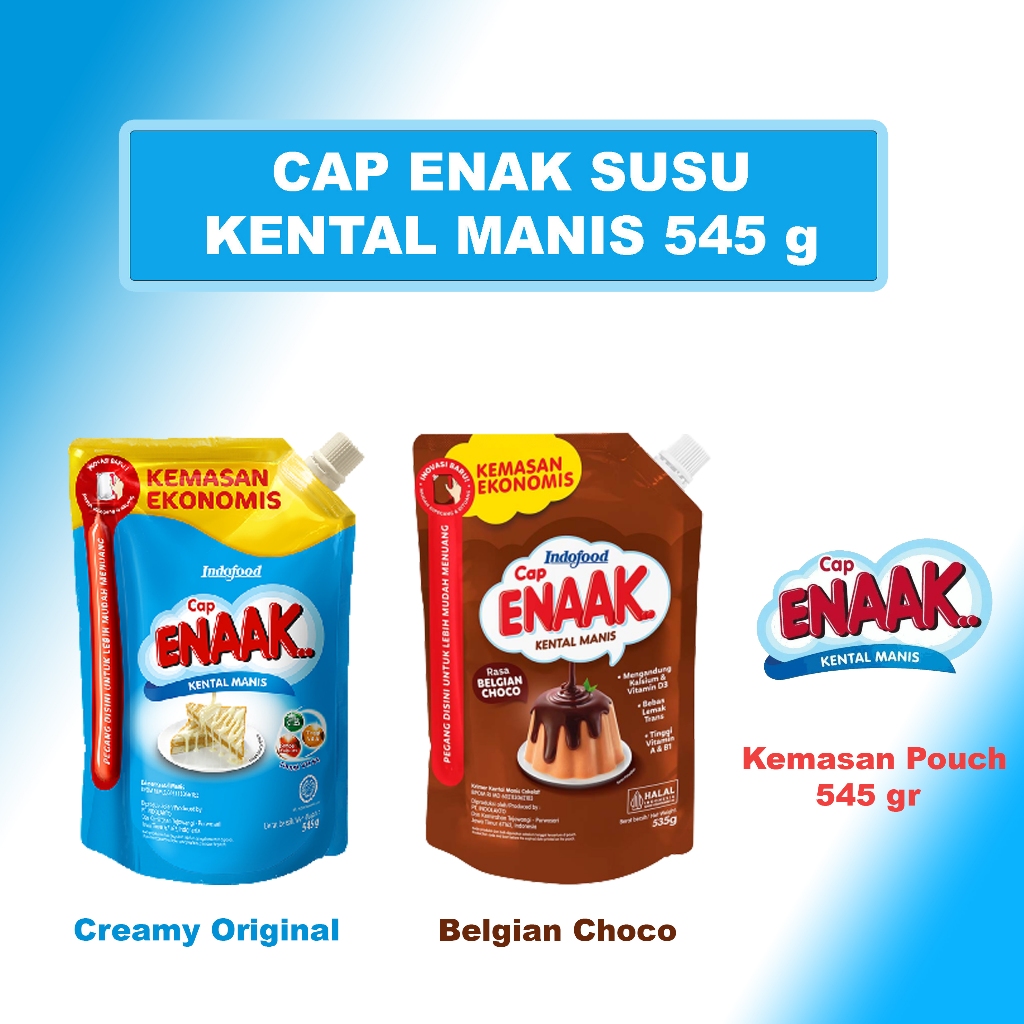 Cap Enaak Krimer Kental Manis Pouch 545g - Susu Kental Manis