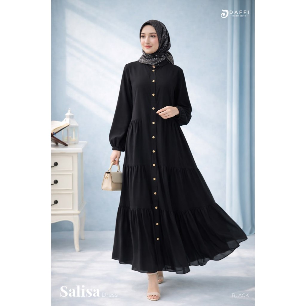 Daffi Hijab Salisa Dress - Gamis Dewasa - Dress Rayon Twill Premium