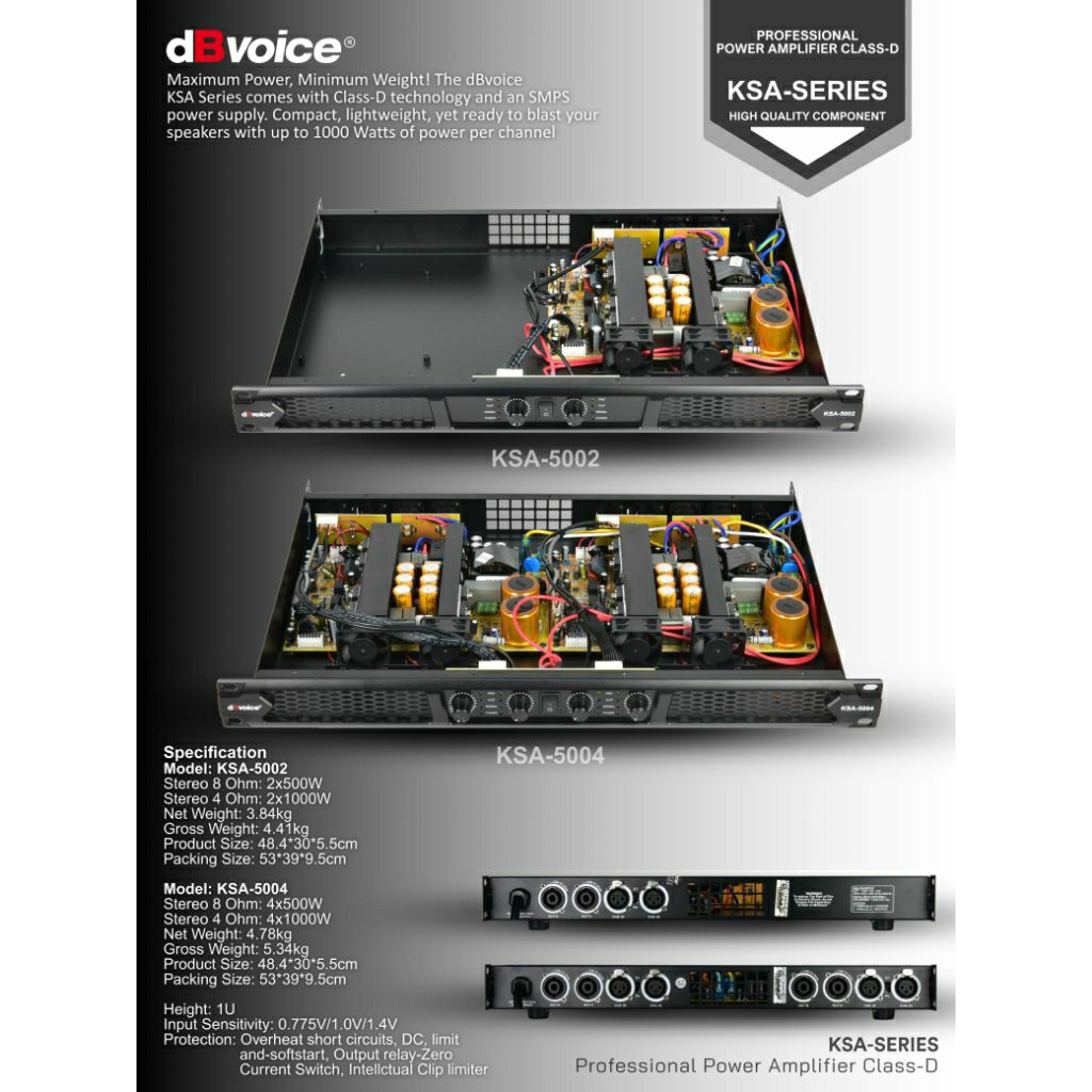 Power dB Voice KSA 5004 Original Amplifier dbvoice 4 Channel Class D