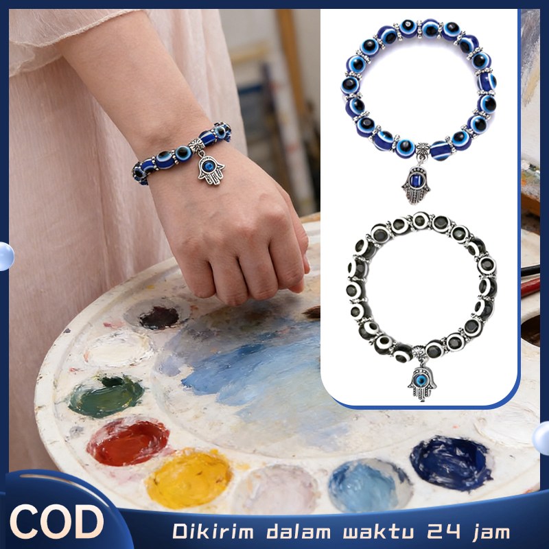 Gelang Evil Eye Turki 10mm Gelang Tangan Fatima Gelang Beruntungan Oleh Oleh Turki Gelang Persahabat