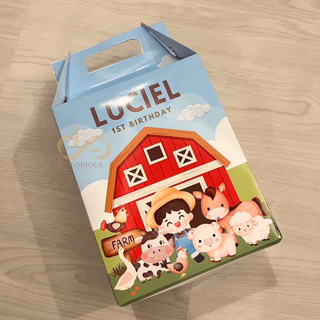 Gable Box Custom Design Farm Box Souvenir Ulang Tahun anak