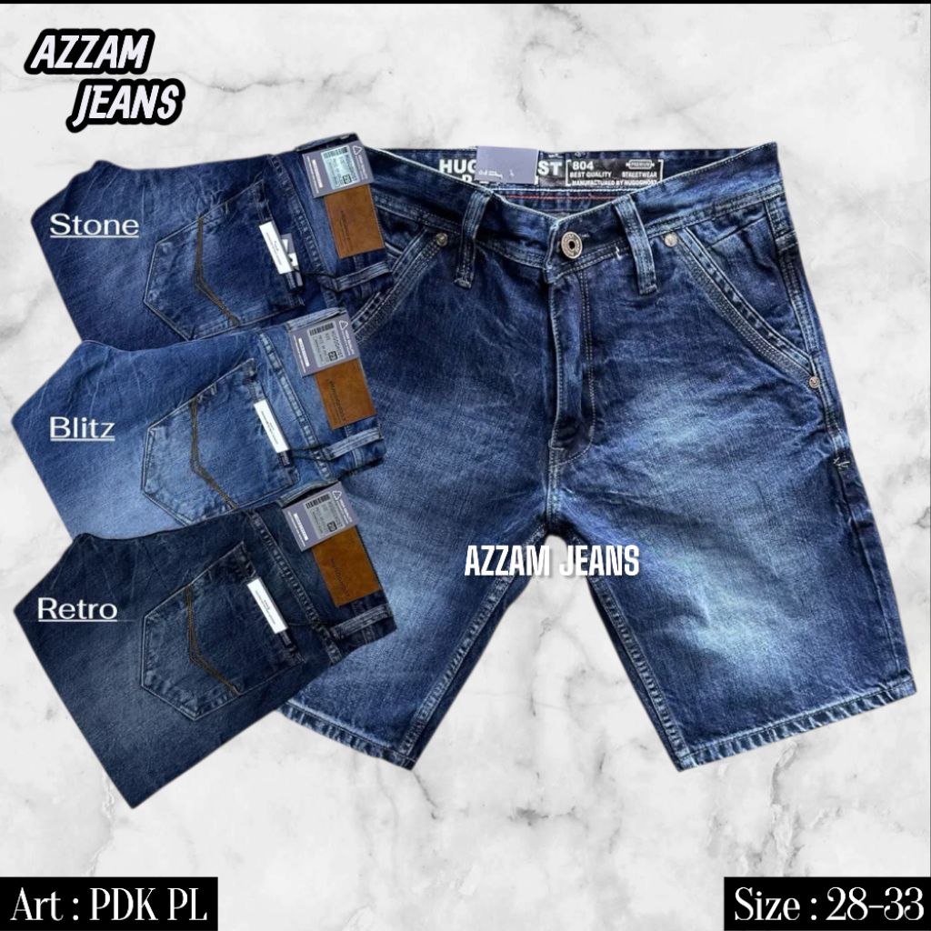 AZZAM JEANS CELANA PENDEK HUGO GHOST PREMIUM ORIGINAL