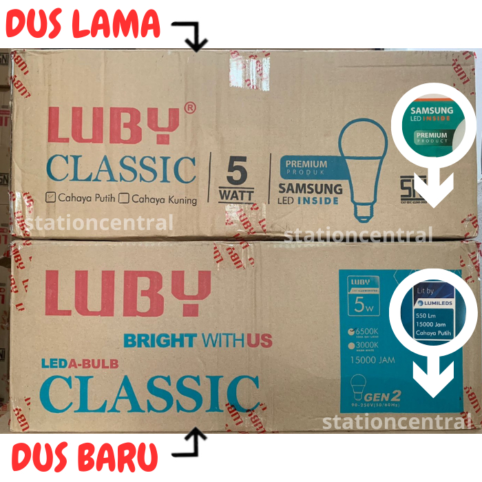 Lampu LED Luby Classic 5 Watt 1 DUS / Lampu Bohlam Classic LED 5Watt LED Bulb 1 KARTON