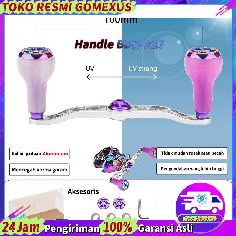 Gomexus BDH-A27 Twin Handle Reel BC heavy duty dan big game serat aluminium 100mm Tahan korosi Lebih
