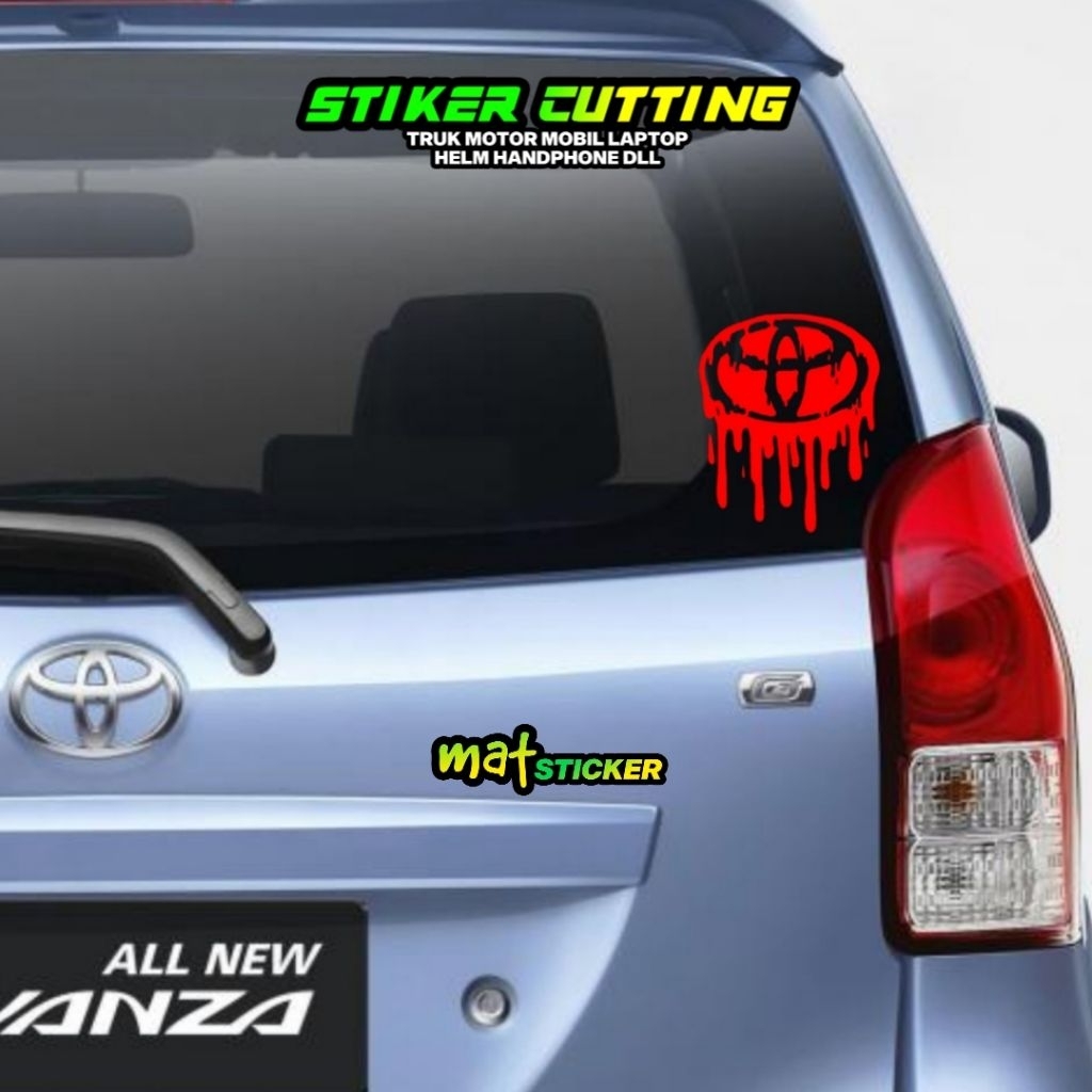 STIKER KACA BELAKANG MOBIL LOGO TOYOTA STICKER CUTTING