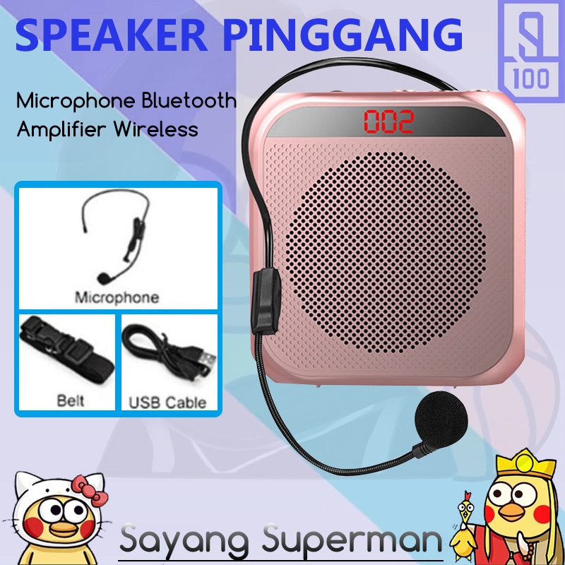 Speaker Pinggang Guru Wireless Portable Penguat Suara Active Speaker Megaphone