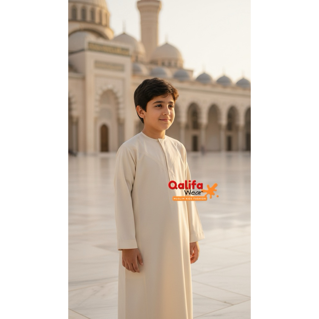 Jubah Anak Laki ikaf Omany lengan panjang IMPORT SAUDI gamis anak