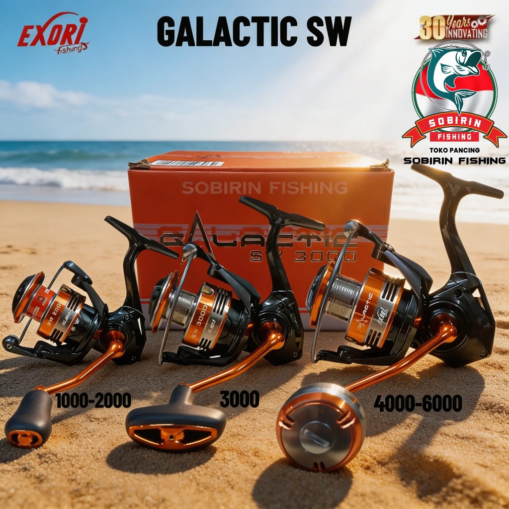 REEL EXORI GALATIC SW POWER HANDLE UKURAN 2000 - 6000 | Reel spinning exori galactic terbaru
