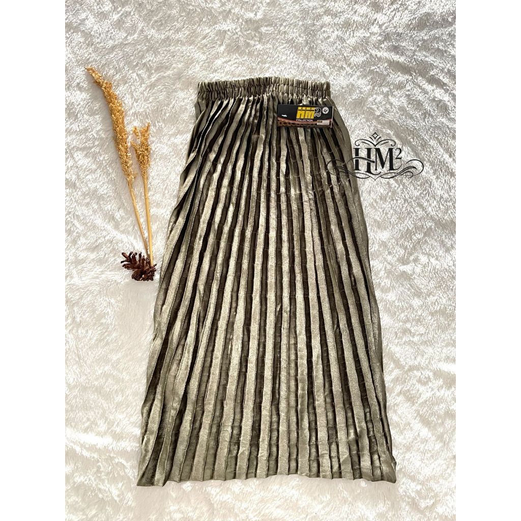 Rok Plisket Anak Bludru Premium - Skirt Pleats Bludru Velvet Anak Perempuan 8-9 Tahun