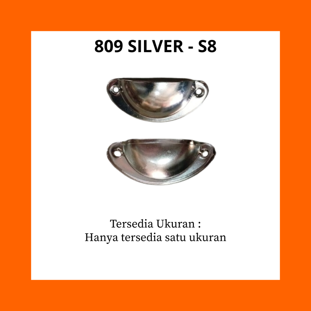 Handle 809 SILVER - S8 | Handle Tarikan Laci | Tarikan Pintu Laci Minimalis