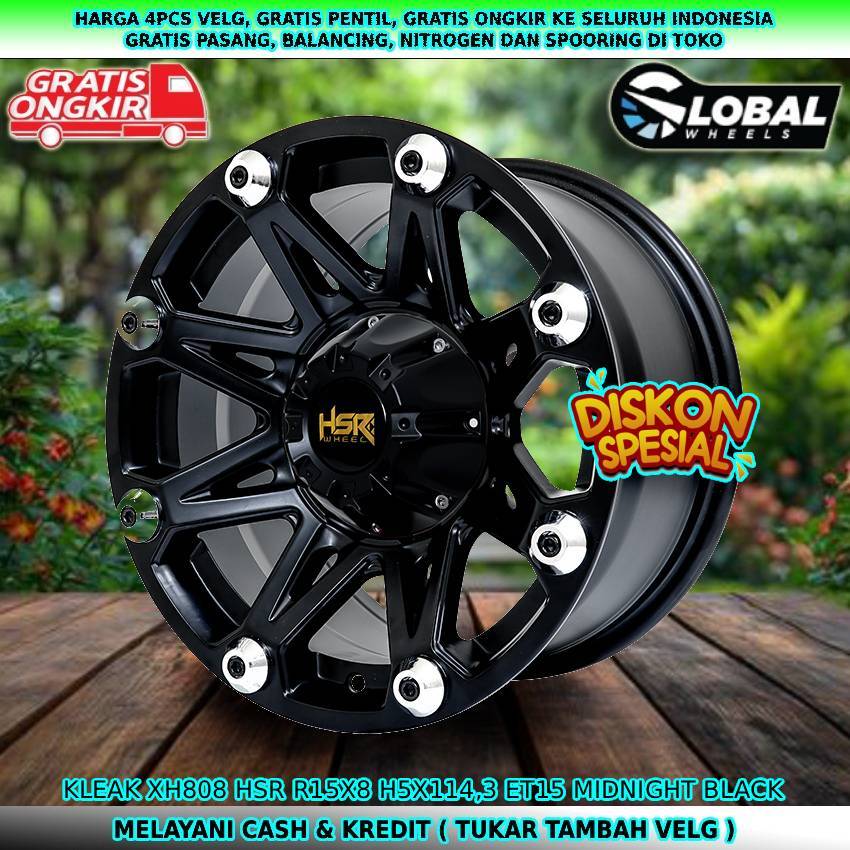 Velg R15 velg semi offroad untuk mobil Rush| Innova| Terios| Xtrail| dll velg hsr kleak R15