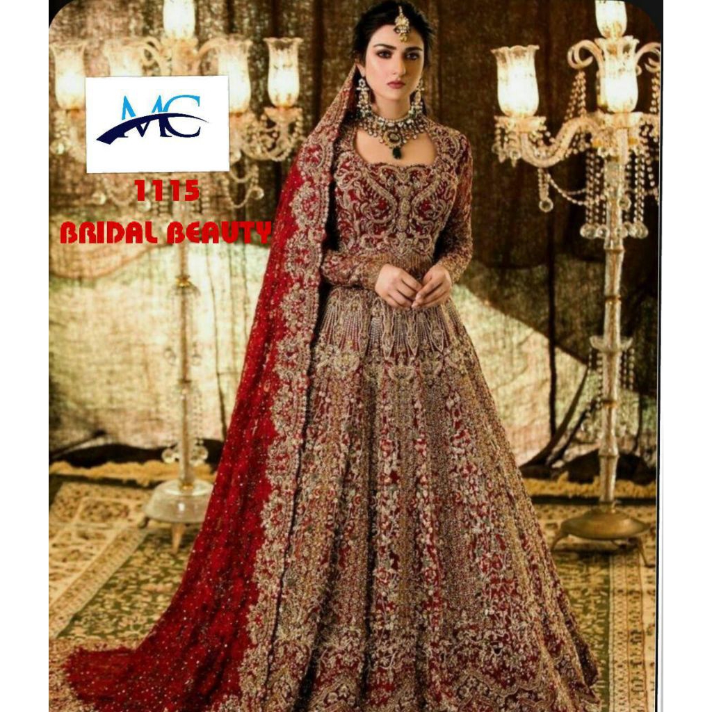 Merah gold baju india / anarkali / gaun dress jodha sarung pengantin bugis aceh mng india lehengga