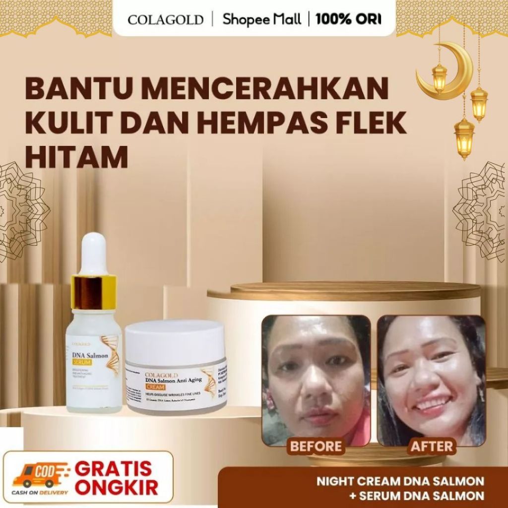 Colagold Bantu Mencerahkan Kulit dan Hempas Flek Hitam | Suplemen DNA Salmon + Night Cream