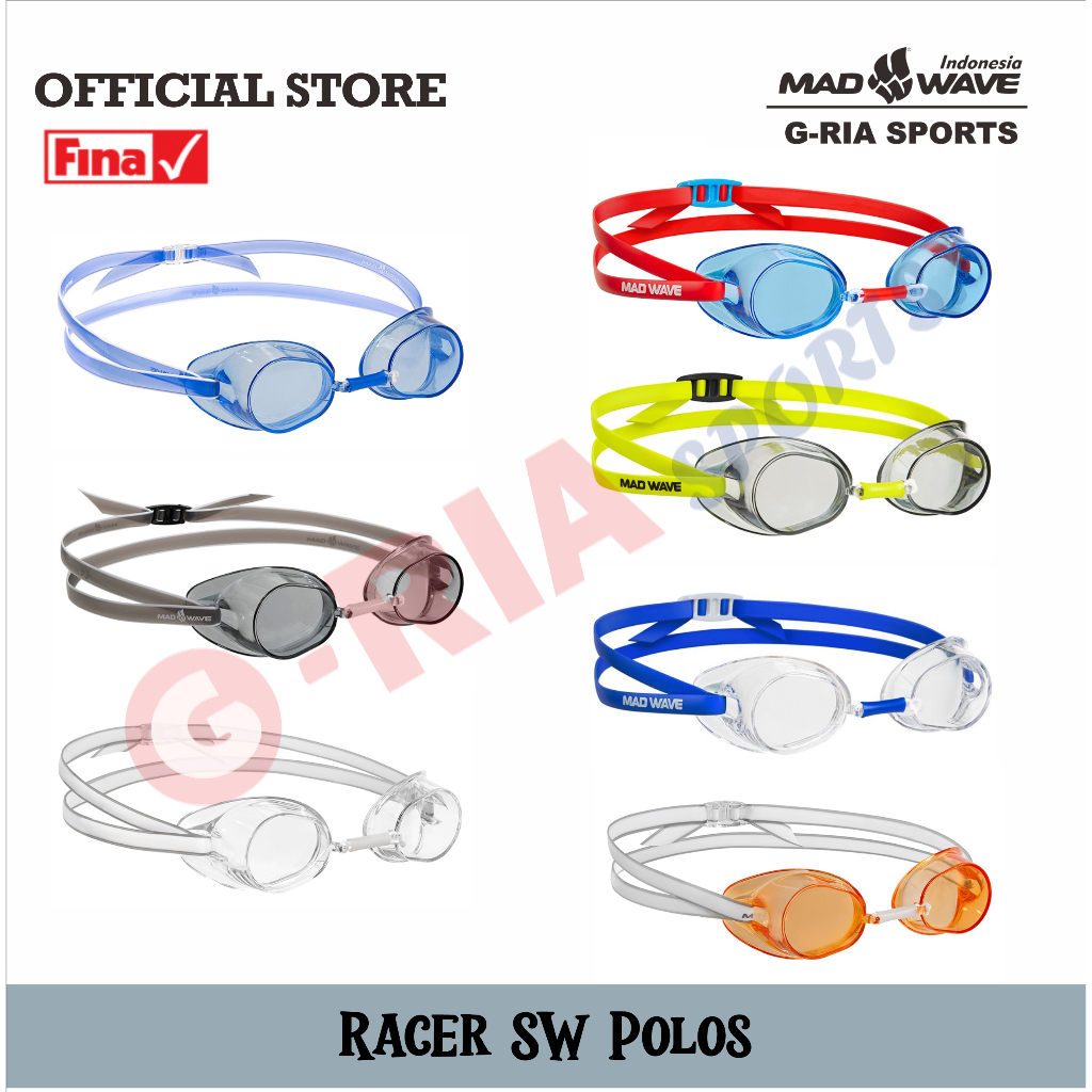 Kacamata Renang Original Madwave RACER SW -  POLOS ( Tanpa Bantalan Karet )
