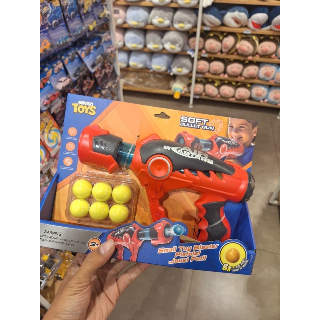 miniso pink mainan pistol soft bullet gun peluru empuk cocok untuk anak