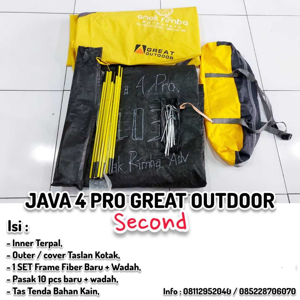 TENDA DOME JAVA KAP 4 GREAT OUTDOOR SECOND
