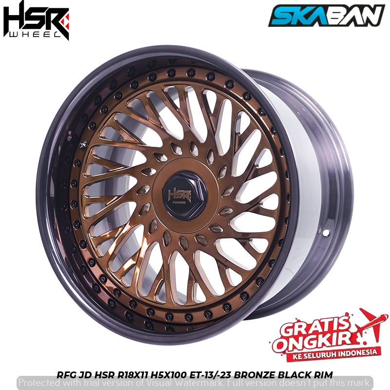 VELG MOBIL RACING HSR RFG JD R18X11 PCD 5X100 ET-13/-23 UNTUK BRZ AUDY LEGACY IMPREZA FT86 DLL