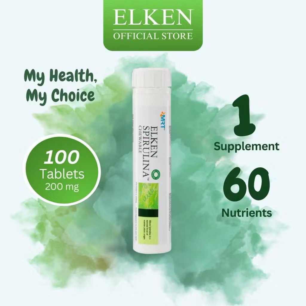 Elken Spirulina 100 Tablet (Not For Sale Sticker)