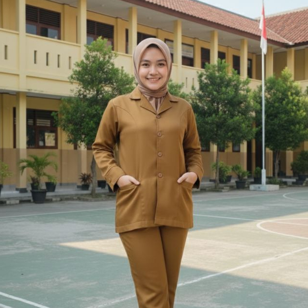 Setelan Seragam PDH PNS/ASN semi jas Wanita Bahan Toyobo Fodu