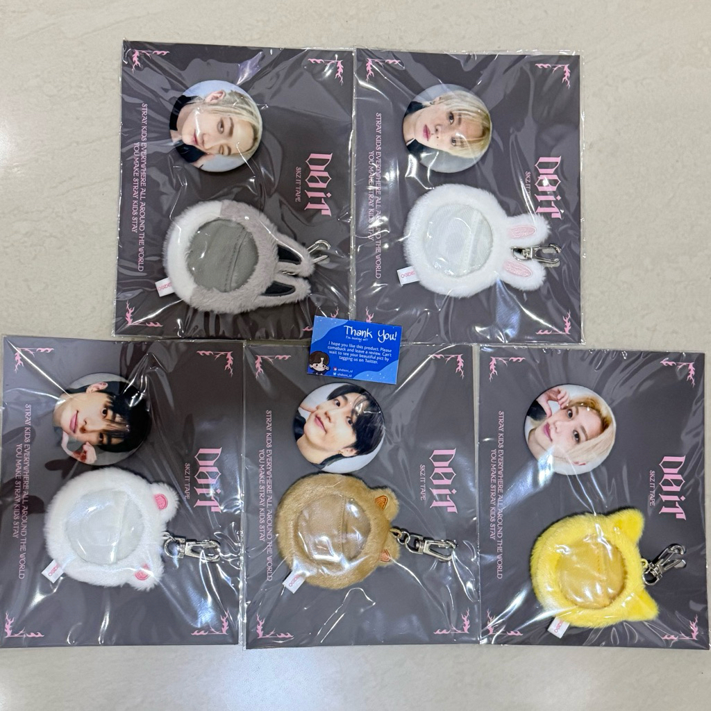 [Ready Stock] Official Stray Kids Soft Face Badge & Skzoo Cover Set Wolfchan Leebit Jiniret Han Quok