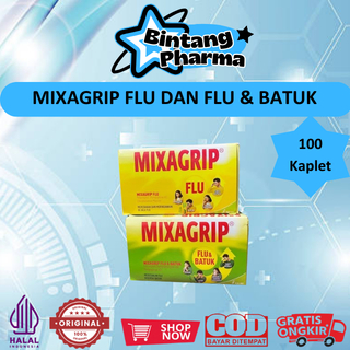 MIXAGRIP FLU DAN FLU & BATUK (1 KOTAK ISI 100 KAPLET / @25 STRIP) - MEREDAKAN DEMAM, BATUK DAN PILEK