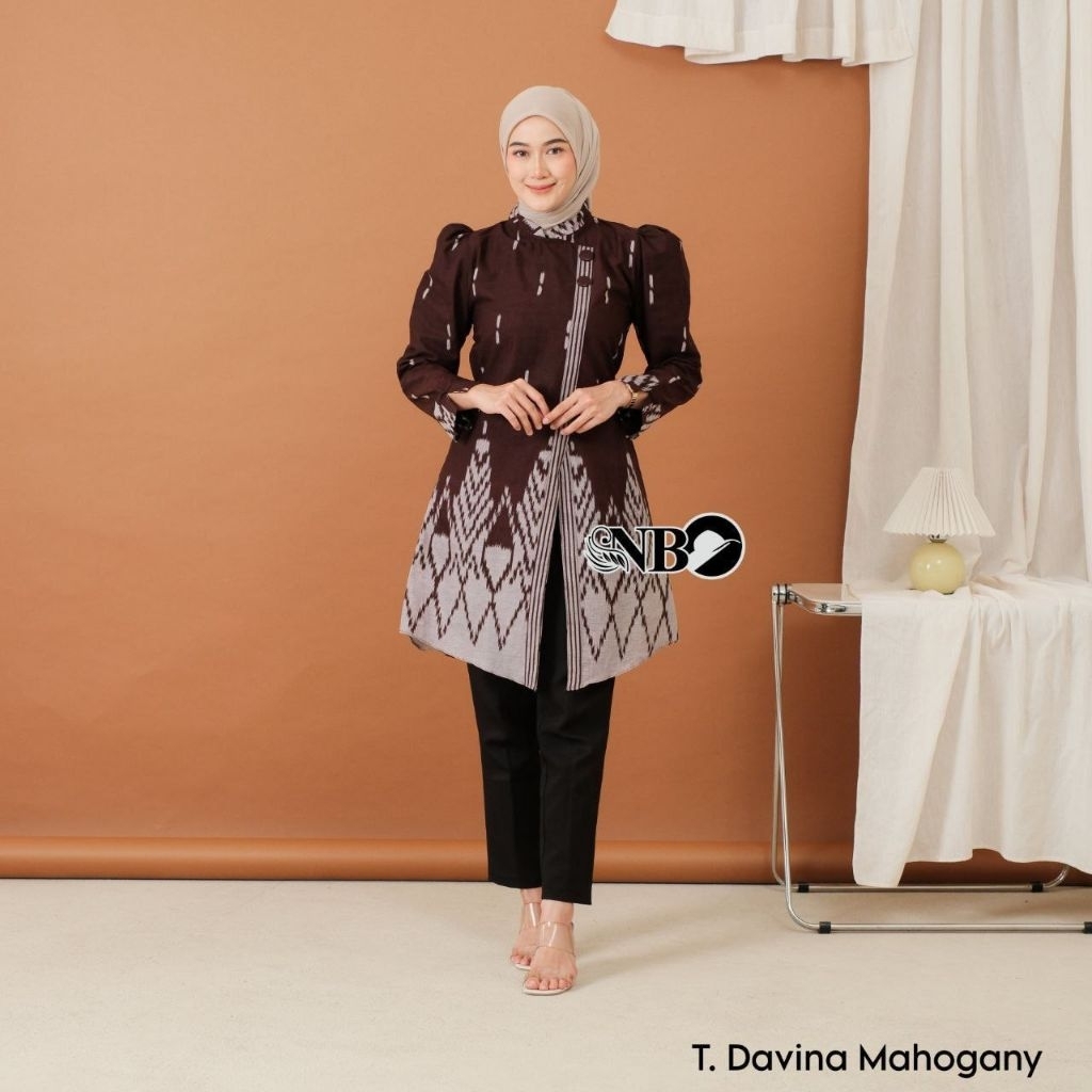 Tunik Janggan Wanita Motif Songket Davina