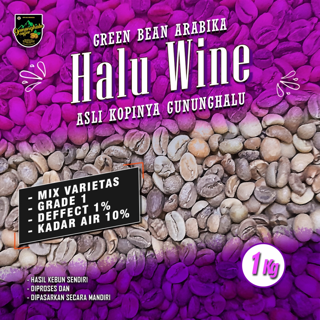 Green Bean Arabika - Gunung Halu Coffee - Proses Wine - 1Kg