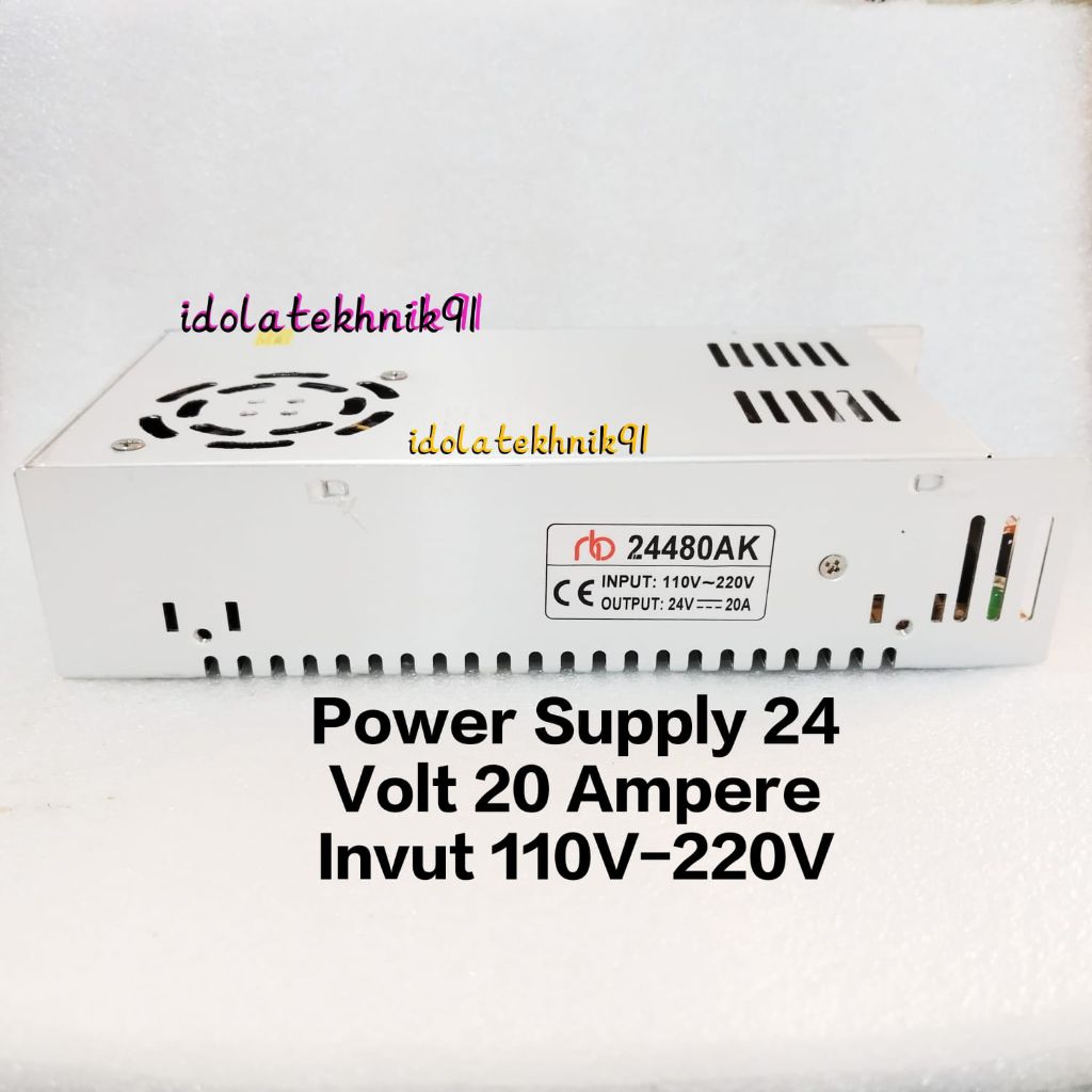 Adaptor DC 24V 20A Power Supply 20A 24V DC Adaptor 24 Volt 20 Ampere