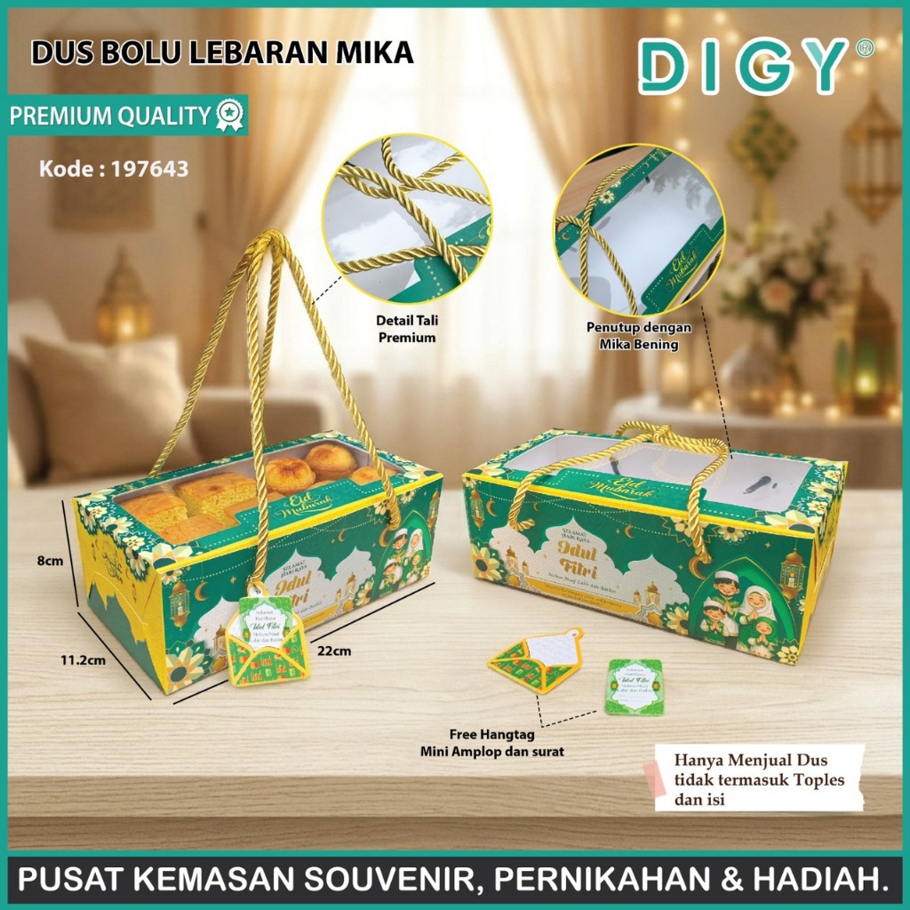 Dus bolu lebaran + hangtag/Kotak kue tart imlek/Dus Kue Lapis Bolu Seri Imlek /Gable Box Lebaran + H