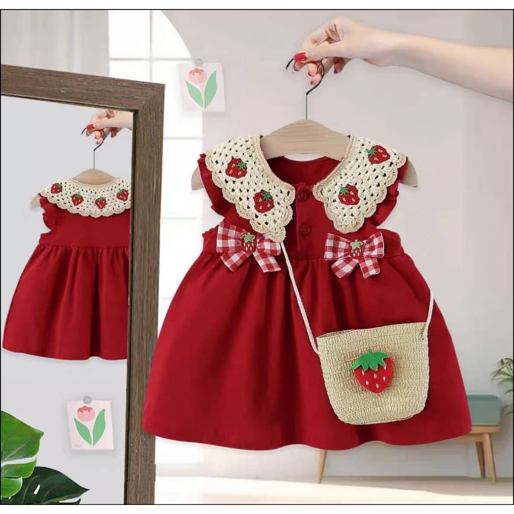 FY-Dress Premium + tas Strawberry Tag 10