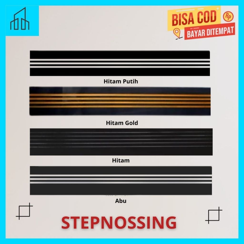 [Stepnosing] Hitam Granit Ukuran 10 x 60 cm / Lis Tangga / Stepnosing Tangga / Lis Granit Tangga